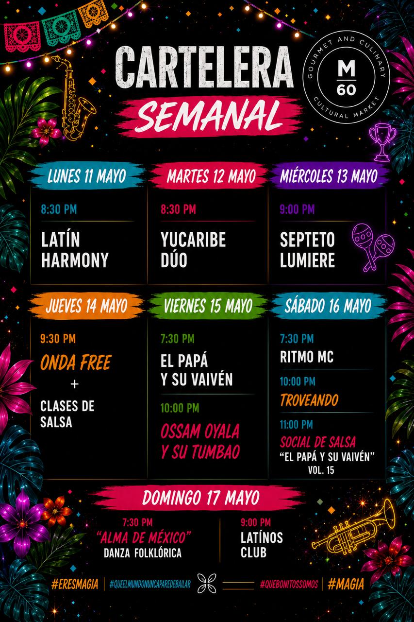 Cartelera semanal Mercado 60 Merida